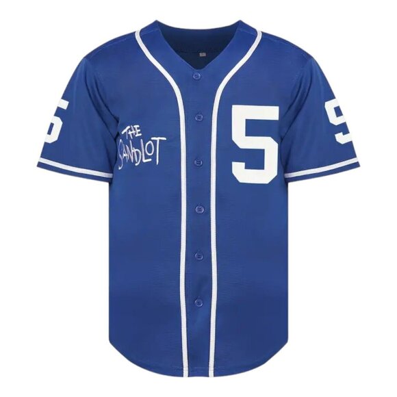 Sandlot Baseball Jersey Squints #5 Dodger Blue Stitched Men's - Picture 2 of 6